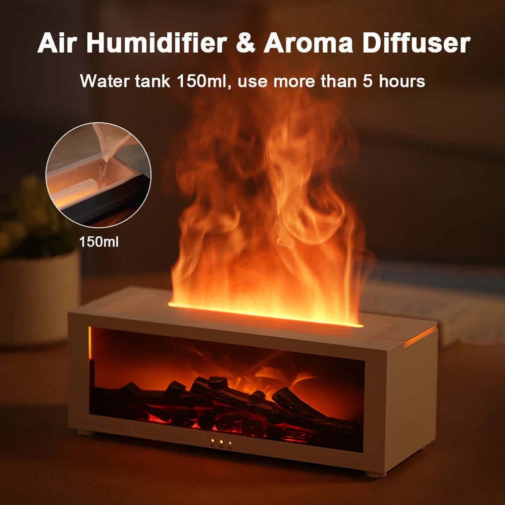New Home Large Fog Volume Flame Humidifier 3D Flame Fireplace Machine